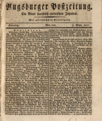 Augsburger Postzeitung Sonntag 3. September 1837