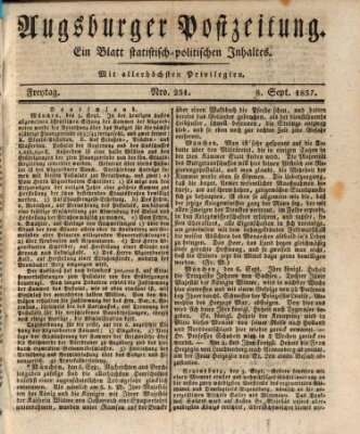 Augsburger Postzeitung Freitag 8. September 1837