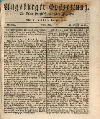 Augsburger Postzeitung Montag 11. September 1837