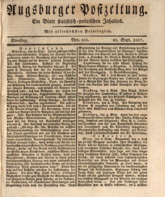 Augsburger Postzeitung Dienstag 12. September 1837