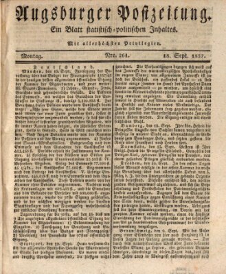 Augsburger Postzeitung Montag 18. September 1837