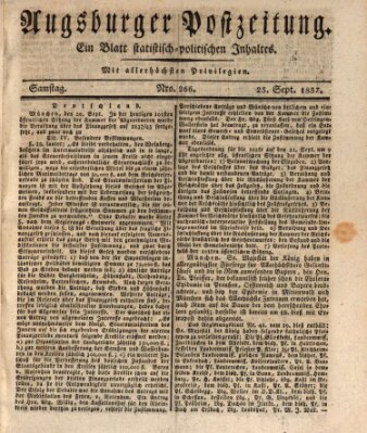 Augsburger Postzeitung Samstag 23. September 1837