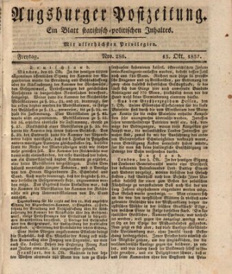 Augsburger Postzeitung Freitag 13. Oktober 1837