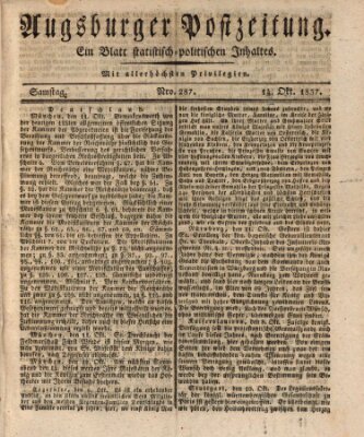 Augsburger Postzeitung Samstag 14. Oktober 1837