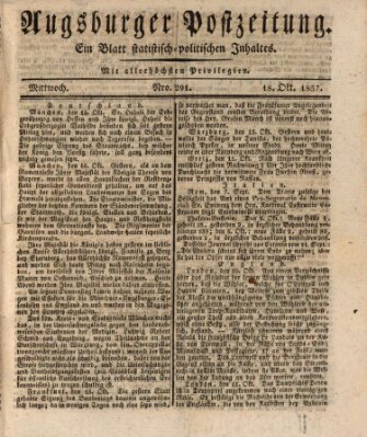 Augsburger Postzeitung Mittwoch 18. Oktober 1837