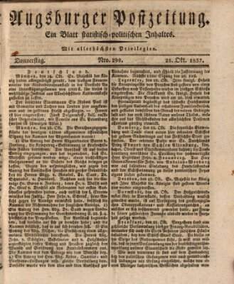 Augsburger Postzeitung Donnerstag 26. Oktober 1837