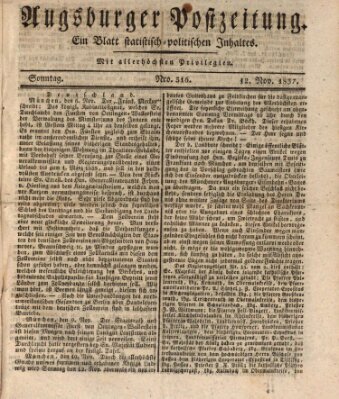 Augsburger Postzeitung Sonntag 12. November 1837