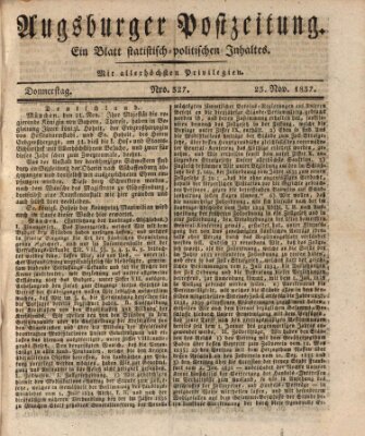 Augsburger Postzeitung Donnerstag 23. November 1837