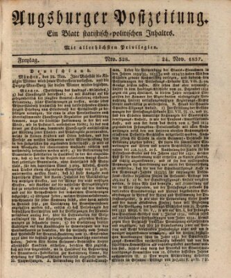 Augsburger Postzeitung Freitag 24. November 1837