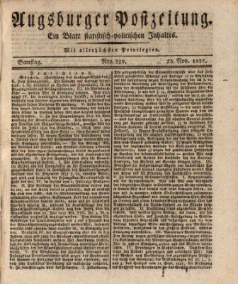 Augsburger Postzeitung Samstag 25. November 1837