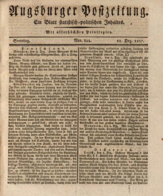 Augsburger Postzeitung Sonntag 10. Dezember 1837