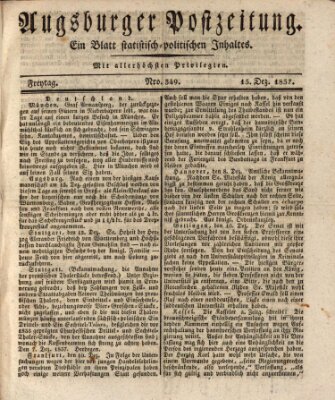 Augsburger Postzeitung Freitag 15. Dezember 1837