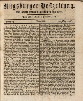 Augsburger Postzeitung Samstag 16. Dezember 1837