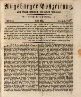 Augsburger Postzeitung Montag 18. Dezember 1837