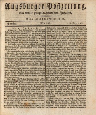 Augsburger Postzeitung Samstag 23. Dezember 1837