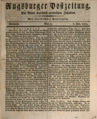 Augsburger Postzeitung Mittwoch 3. Januar 1838