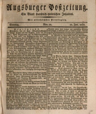 Augsburger Postzeitung Sonntag 28. Januar 1838