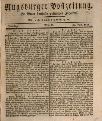 Augsburger Postzeitung Dienstag 30. Januar 1838