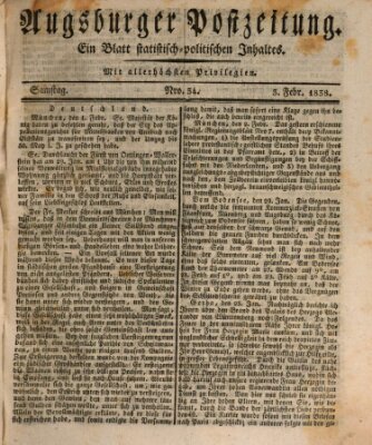 Augsburger Postzeitung Samstag 3. Februar 1838