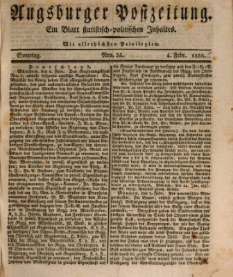 Augsburger Postzeitung Sonntag 4. Februar 1838