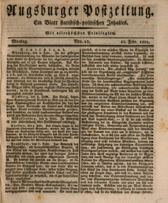 Augsburger Postzeitung Montag 12. Februar 1838