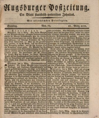 Augsburger Postzeitung Sonntag 11. März 1838