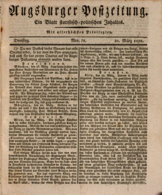 Augsburger Postzeitung Dienstag 20. März 1838