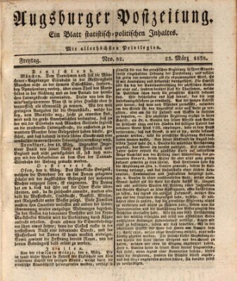 Augsburger Postzeitung Freitag 23. März 1838