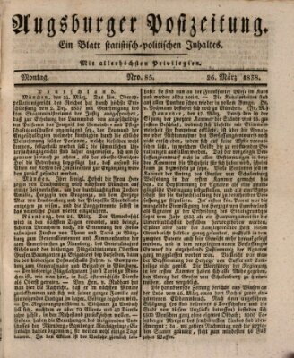 Augsburger Postzeitung Montag 26. März 1838