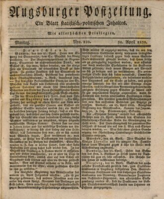 Augsburger Postzeitung Montag 30. April 1838