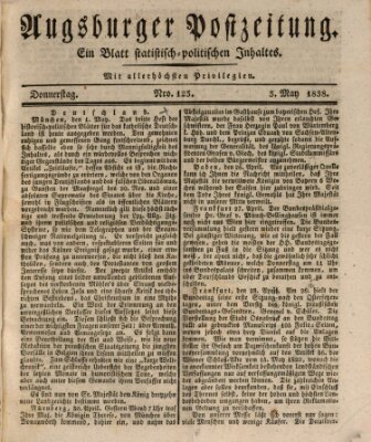 Augsburger Postzeitung Donnerstag 3. Mai 1838