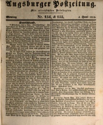 Augsburger Postzeitung Montag 4. Juni 1838