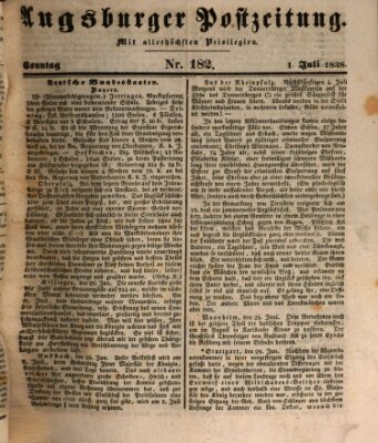 Augsburger Postzeitung Sonntag 1. Juli 1838