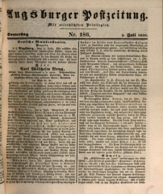 Augsburger Postzeitung Donnerstag 5. Juli 1838