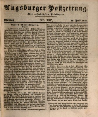 Augsburger Postzeitung Montag 16. Juli 1838