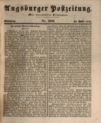 Augsburger Postzeitung Sonntag 22. Juli 1838