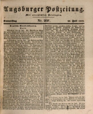 Augsburger Postzeitung Donnerstag 26. Juli 1838