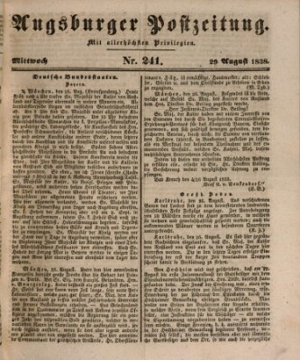 Augsburger Postzeitung Mittwoch 29. August 1838