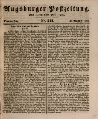 Augsburger Postzeitung Donnerstag 30. August 1838