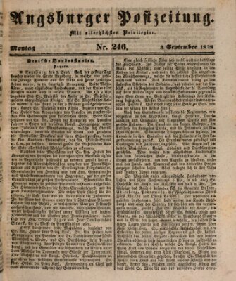 Augsburger Postzeitung Montag 3. September 1838