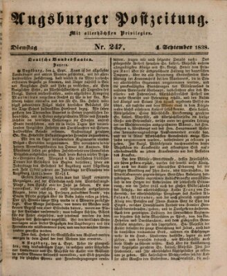 Augsburger Postzeitung Dienstag 4. September 1838