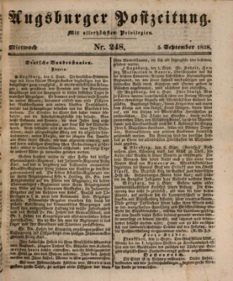 Augsburger Postzeitung Mittwoch 5. September 1838