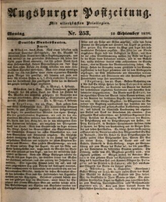 Augsburger Postzeitung Montag 10. September 1838