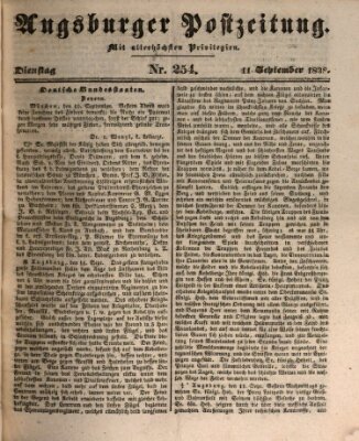 Augsburger Postzeitung Dienstag 11. September 1838