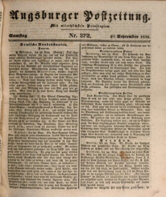 Augsburger Postzeitung Samstag 29. September 1838