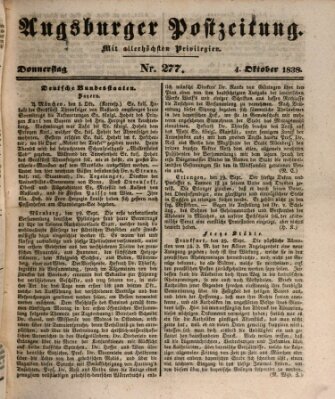 Augsburger Postzeitung Donnerstag 4. Oktober 1838