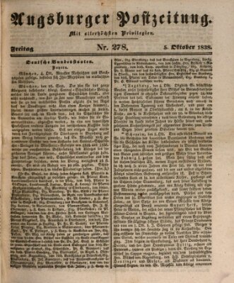 Augsburger Postzeitung Freitag 5. Oktober 1838