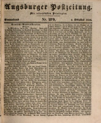 Augsburger Postzeitung Samstag 6. Oktober 1838