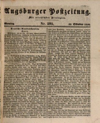 Augsburger Postzeitung Montag 22. Oktober 1838