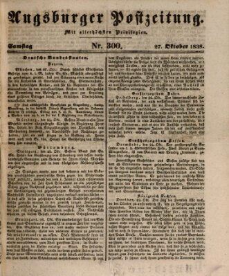 Augsburger Postzeitung Samstag 27. Oktober 1838